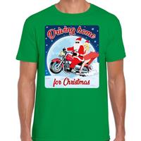 Bellatio Fout kerst t-shirt driving home for christmas groen heren Groen