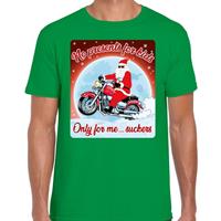Bellatio Fout kerst t-shirt no presents for kids groen heren Groen