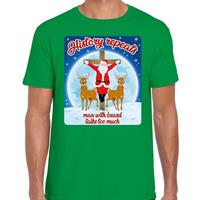 Bellatio Fout kerst t-shirt history repeats groen voor heren