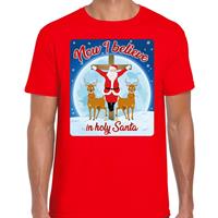 Bellatio Fout kerst t-shirt now I believe rood voor heren