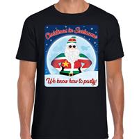 Bellatio Fout kerst shirt Christmas in Suriname zwart heren (48) Zwart
