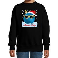 Bellatio Foute kersttrui / sweater coole kerstbal zwart voor jongens