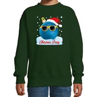 Bellatio Foute kersttrui / sweater coole kerstbal groen voor jongens