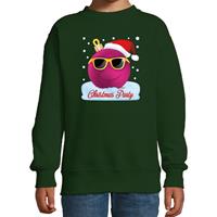 Bellatio Foute kersttrui / sweater coole kerstbal groen voor meisjes