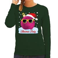 Bellatio Foute kersttrui / sweater Christmas party groen voor dames