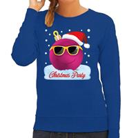 Bellatio Foute kersttrui / sweater Christmas party blauw voor dames
