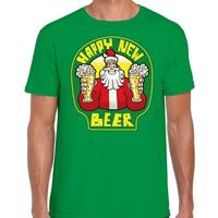 Bellatio Fout Nieuwjaar / Kerstshirt happy new beer / bier groen heren (48) Groen