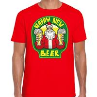 Bellatio Fout Nieuwjaar / Kerstshirt happy new beer / bier rood heren Rood