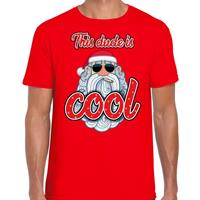 Bellatio Fout kerst shirt Stoere kerstman this dude is cool rood heren (48) Rood