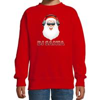 Bellatio Stoere kersttrui / sweater DJ Santa rood voor kinderen