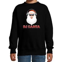Bellatio Stoere kersttrui / sweater DJ Santa zwart voor kinderen