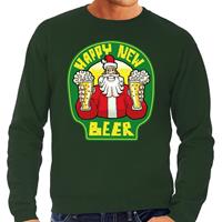 Bellatio Foute Nieuwjaar / Kersttrui happy new beer / bier groen heren Groen