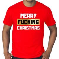 Bellatio Grote maten fout Kerst shirt merry fucking Christmas rood heren Rood