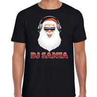 Bellatio Fout Kerst shirt DJ Santa met koptelefoon zwart heren (48) Zwart