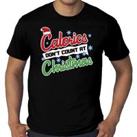 Bellatio Grote maten foute Kerst shirt christmas calories zwart heren Zwart