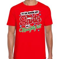Bellatio Fout Kerst shirt why santa has a naughty list rood voor heren
