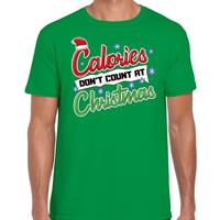 Bellatio Fout Kerst shirt christmas calories groen voor heren