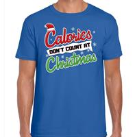 Bellatio Fout Kerst shirt christmas calories blauw voor heren