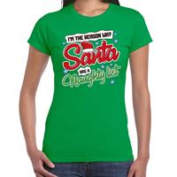 Bellatio Fout kerstshirt groen why Santa has a naughty list voor dames