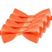 4x Oranje verkleed vlinderstrikjes 14 cm voor dames