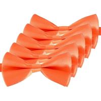 5x Oranje verkleed vlinderstrikjes 14 cm voor dames