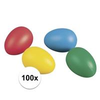 Rayher hobby materialen 100 gekleurde plastic eieren Multi