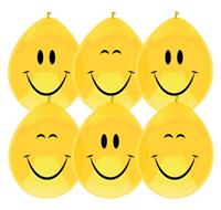 Haza Original ballonnen Smile geel 6 stuks 30 cm