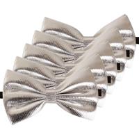 5x Zilveren verkleed vlinderstrikjes 14 cm voor dames