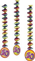 Haza Groep B.V. Rotor-Spiralen, Zahl "50", Regenbogen-Farben, 3 Stück