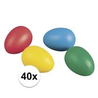 Rayher hobby materialen 40 gekleurde plastic eieren Multi