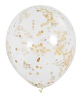 Haza Witbaard Confetti Ballonnen Goud 6 stuks