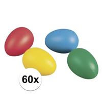 Rayher hobby materialen 60 gekleurde plastic eieren Multi