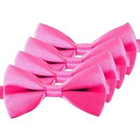 4x Roze verkleed vlinderstrikjes 12 cm voor dames