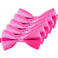 5x Roze verkleed vlinderstrikjes 12 cm voor dames