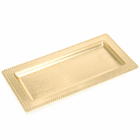 Bellatio Rechthoekige gouden onderzet bord/kaarsonderzetter 36 cm Goudkleurig