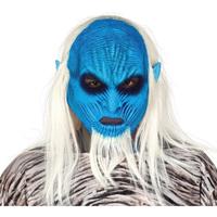 White walker zombie horror masker van latex Grijs