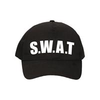 Bellatio Zwarte SWAT team politie verkleed pet / cap voor volwassenen