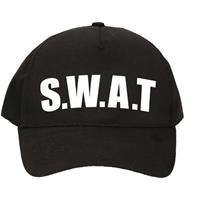 Bellatio Zwarte SWAT team politie agent verkleed pet / cap voor kinderen