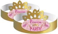 Haza Original kroontjes Princess Party 6 stuks goud/roze
