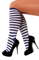 Coppens Overknee stockings blauw/wit