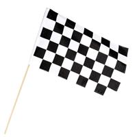 2x Finish vlaggen zwaaivlaggen wit/zwart geblokt 30 x 45 cm Multi