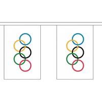 4x Buiten vlaggenlijn Olympische Spelen 3 m Multi