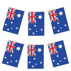 2x Australische vlaggenlijnen 4 meter landen decoratie -