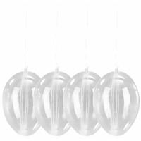 Set van 4 Paasdecoratie plastic ei hangers 10 cm Transparant