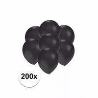 Shoppartners Kleine ballonnen zwart metallic 200 stuks Zwart