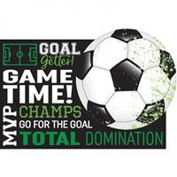Amscan uitnodigingen Soccer Goal Getter groen 8 stuks