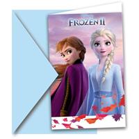 Disney 6x Frozen 2 uitnodigingen Multi