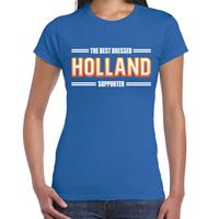 Bellatio Oranje / Holland Supporter t-shirt blauw voor dames