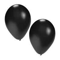 Shoppartners 75x stuks zwarte party ballonnen van 27 cm Zwart