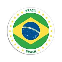 Bellatio 10x Brazilie sticker rond 14,8 cm landen decoratie Multi